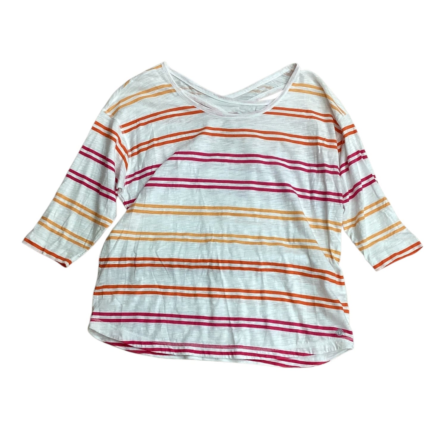 Top 3/4 Sleeve By Talbots In Striped Pattern, Size:1X