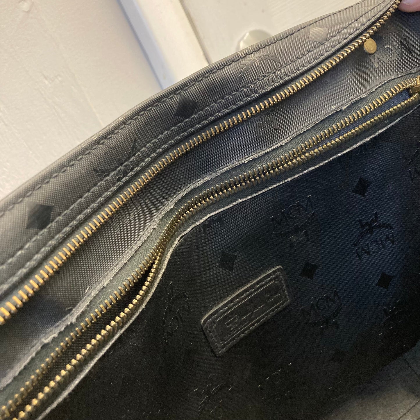 Tote Luxury Designer By Mcm In Black, Size:Large