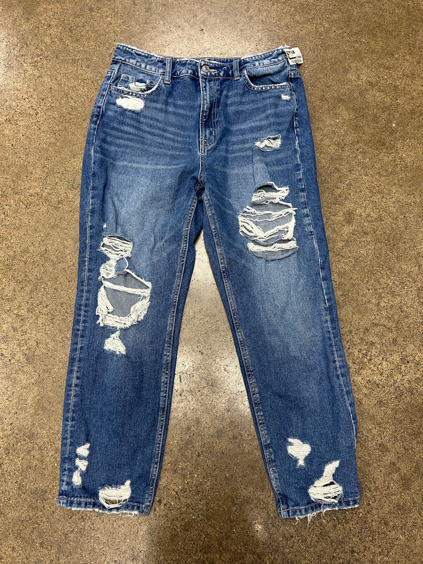 Jeans Straight By Flying Monkey In Blue Denim, Size:8