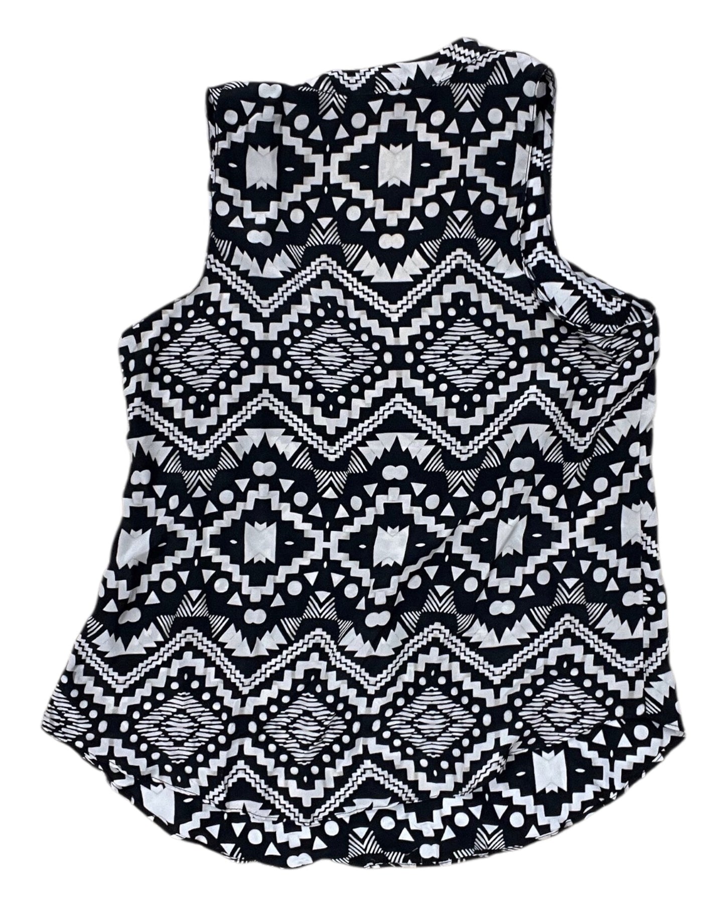 Top Sleeveless By Olivaceous In Black & Tan, Size:L