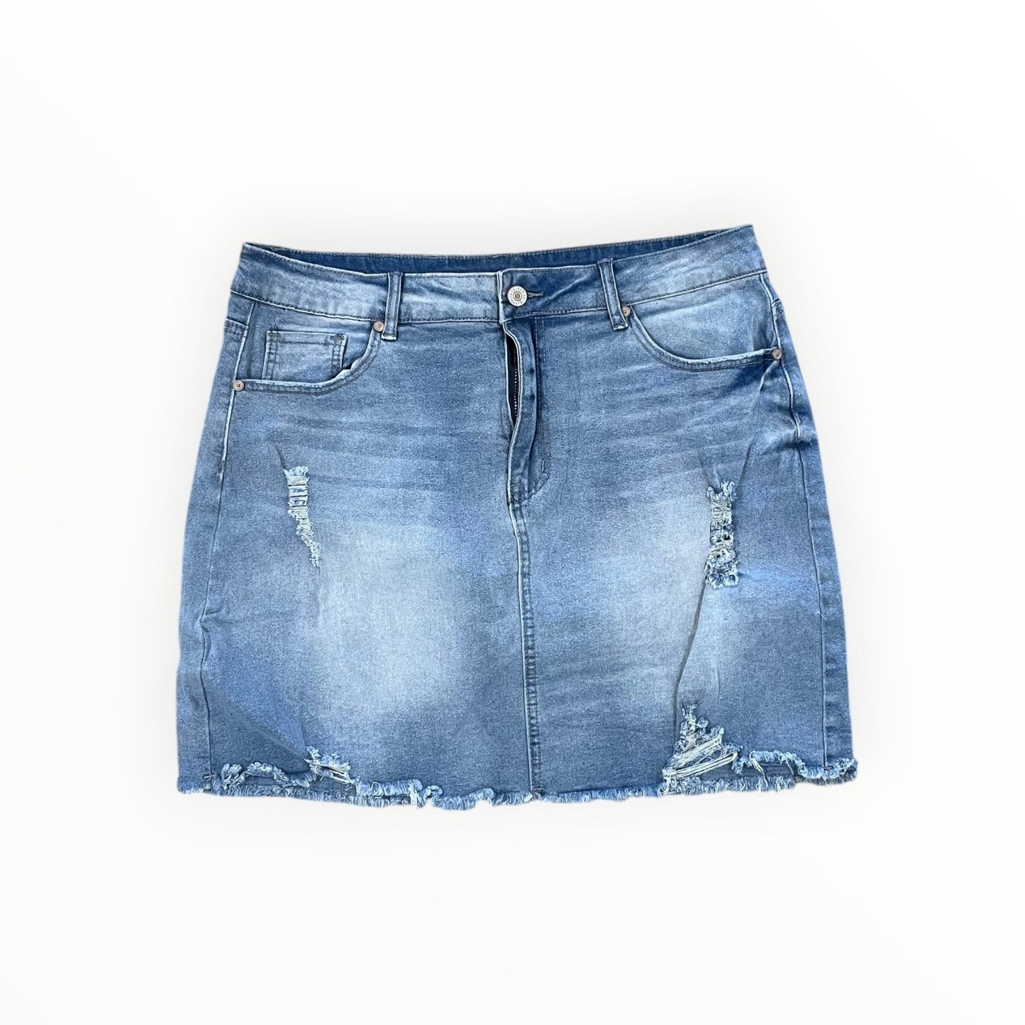 Skirt Midi By Clothes Mentor In Blue Denim, Size:Xl