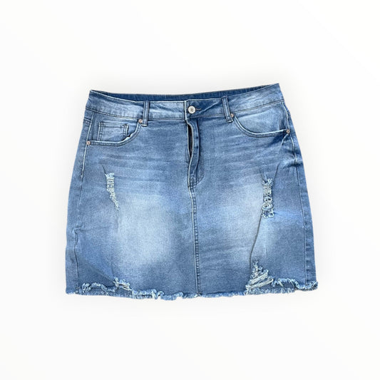 Skirt Midi By Clothes Mentor In Blue Denim, Size:Xl