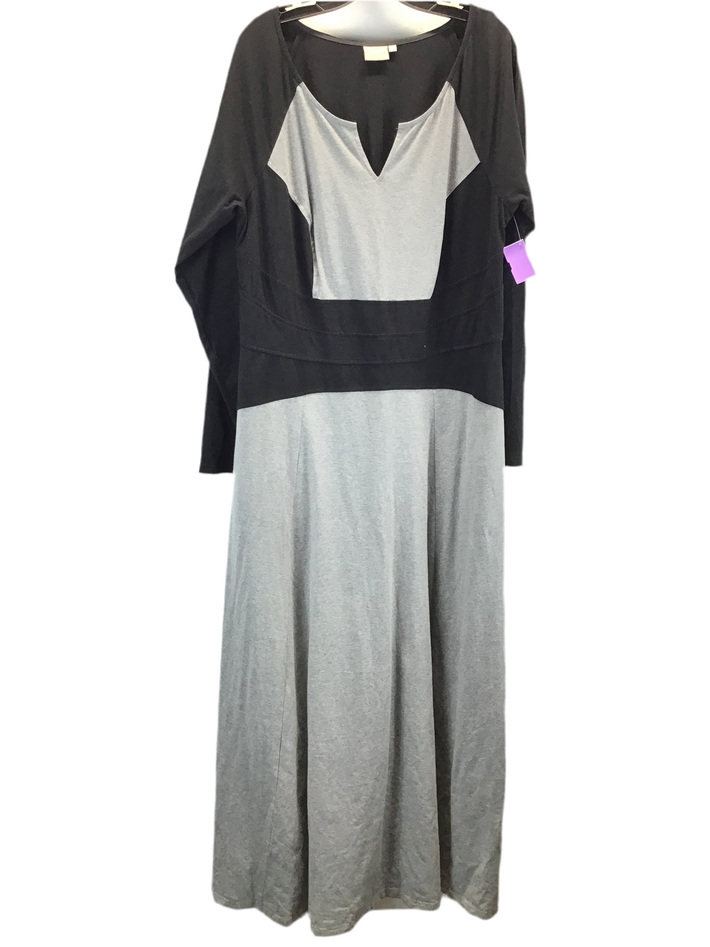 Dress Casual Maxi By Eshakti In Black & Grey, Size: 2x