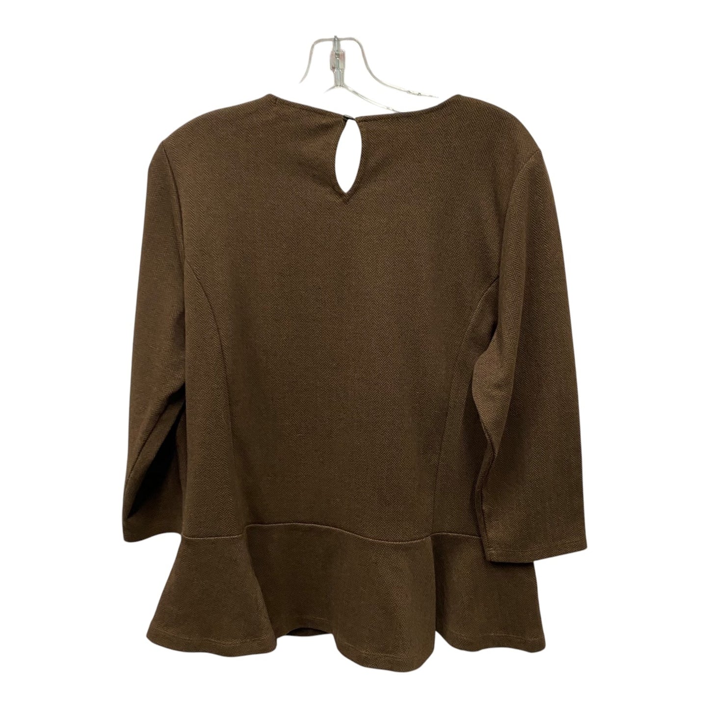 Top 3/4 Sleeve By Lauren By Ralph Lauren In Brown, Size:Xl