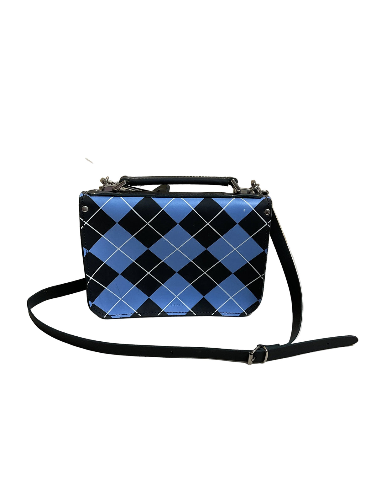 Crossbody Leather By Cmb In Plaid Pattern, Size:Small