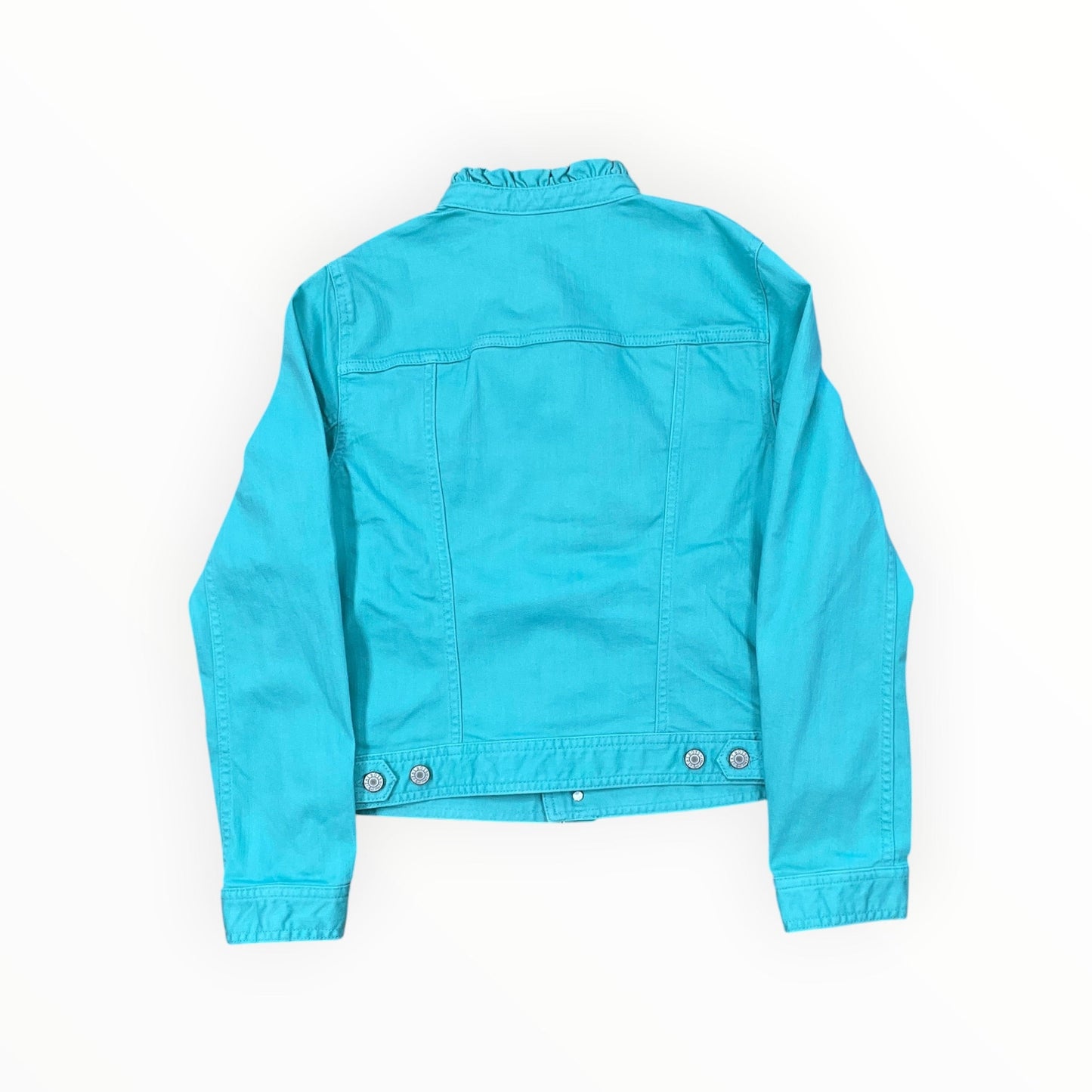 Jacket Denim By Talbots In Green Denim, Size:S