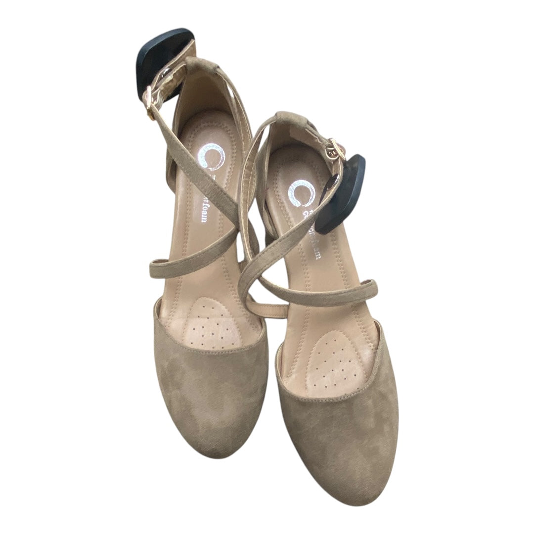 Shoes Heels Block By Cmc In Beige, Size:8