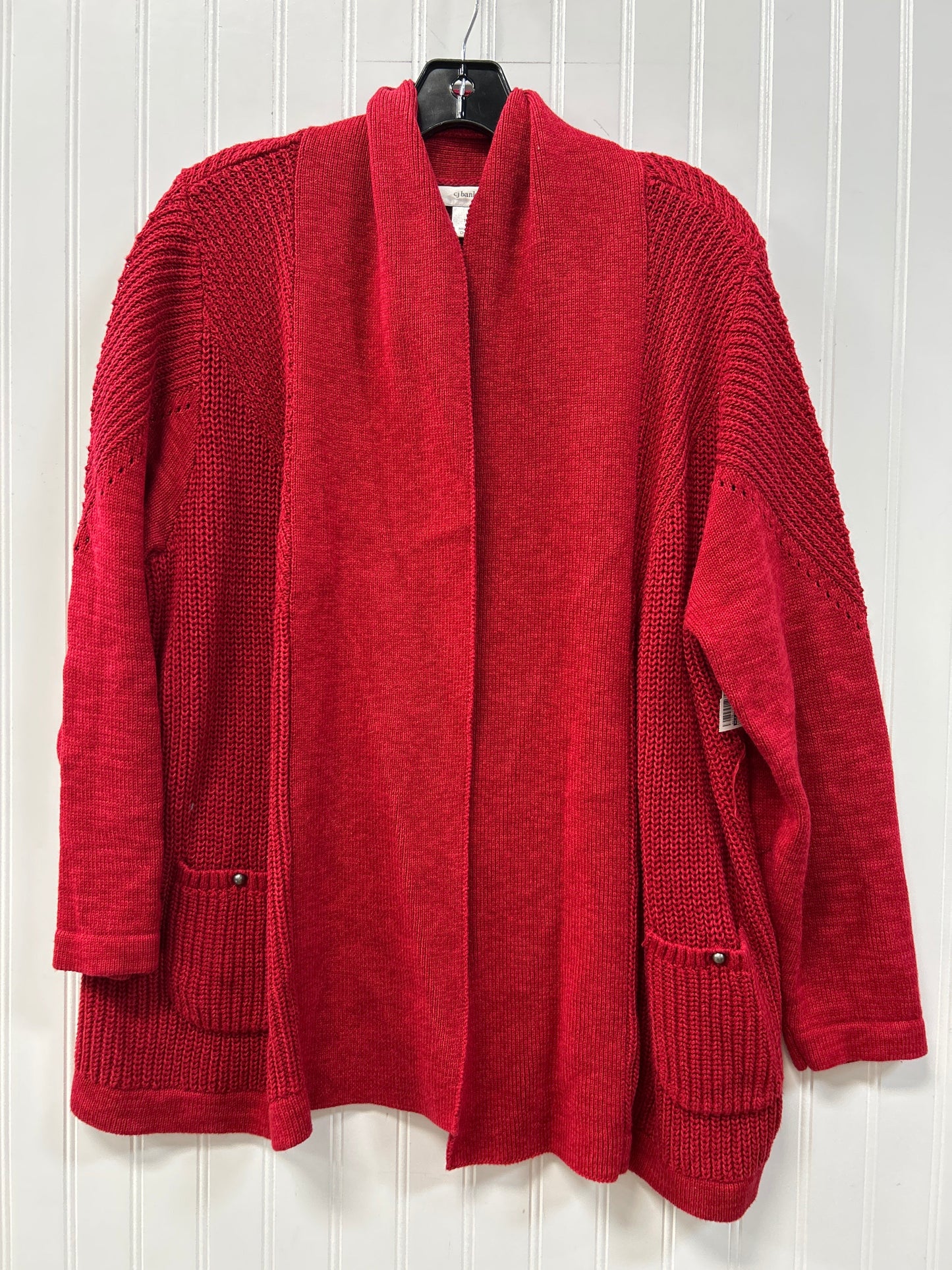 Sweater Cardigan By Cj Banks In Red, Size:1X