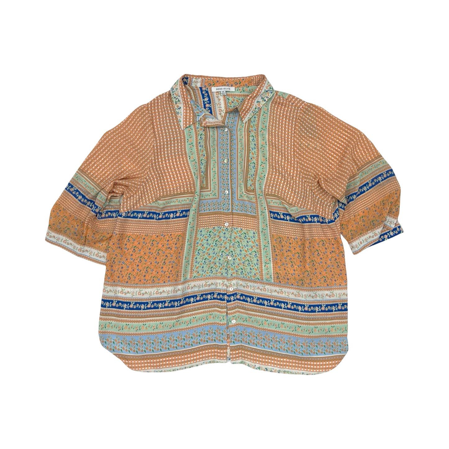Blouse Ss By Rose And Olive In Multi, Size:2X