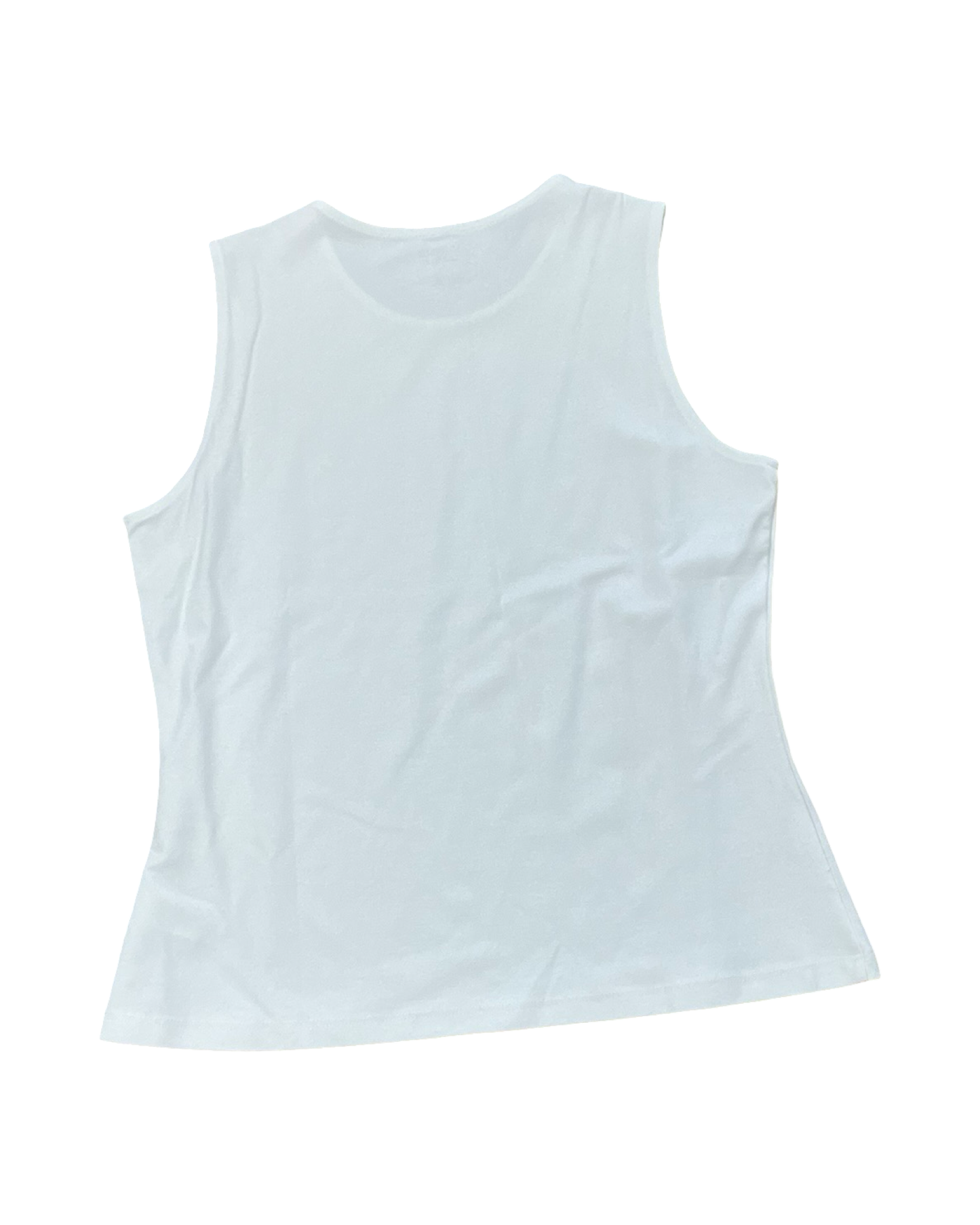 Top Sleeveless Basic By Adrienne Vittadini In White, Size:L
