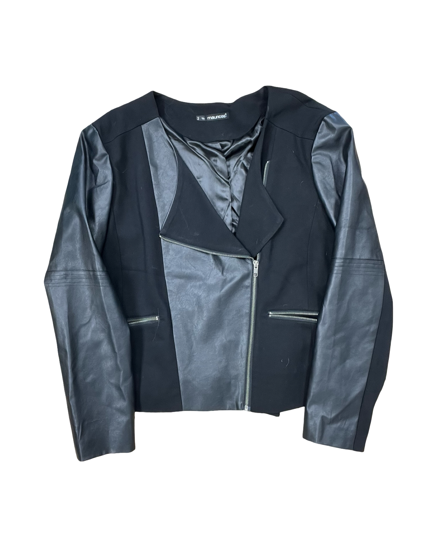 Jacket Moto By Maurices In Black, Size:2X