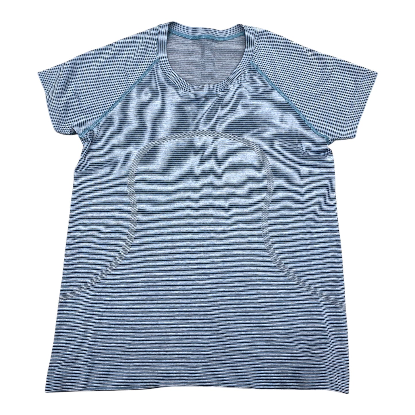 Athletic Top Ss By Lululemon In Striped Pattern, Size:8