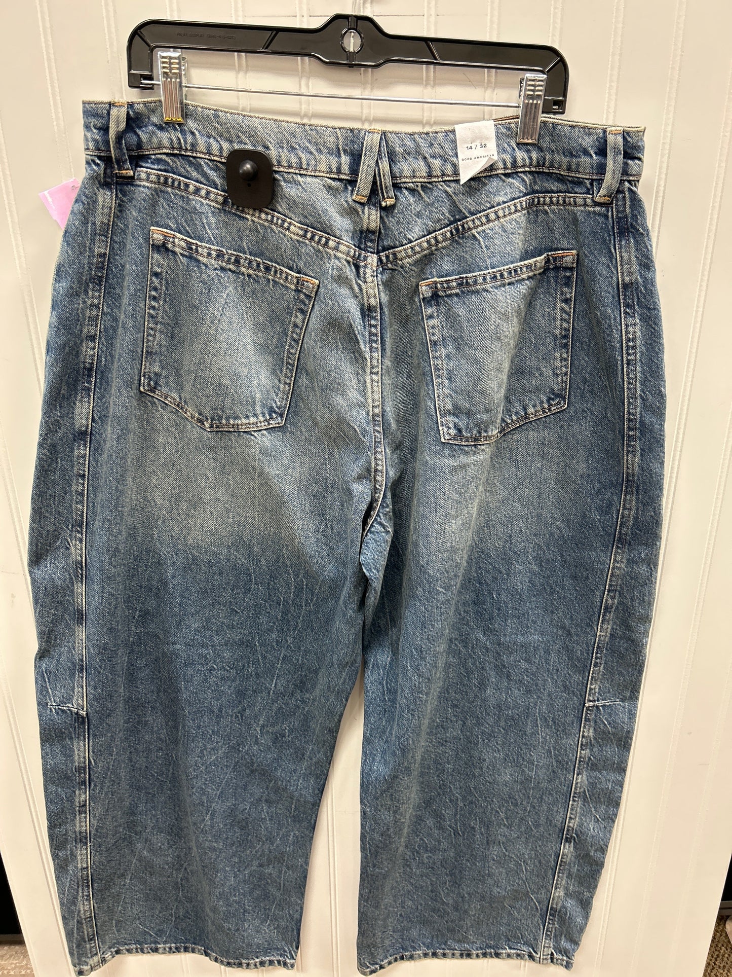 Jeans Wide Leg By Good American In Blue Denim, Size:14