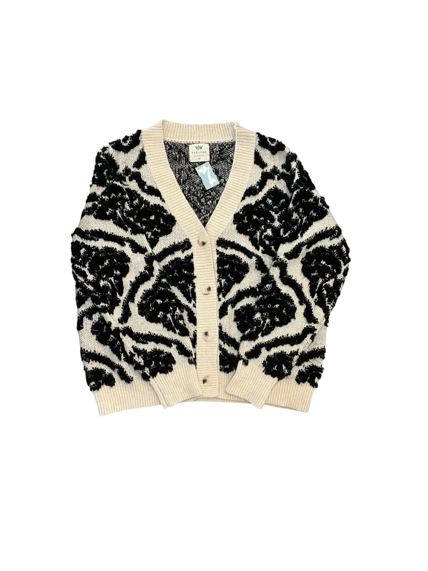Cardigan By Cmb In Black & Cream, Size:M