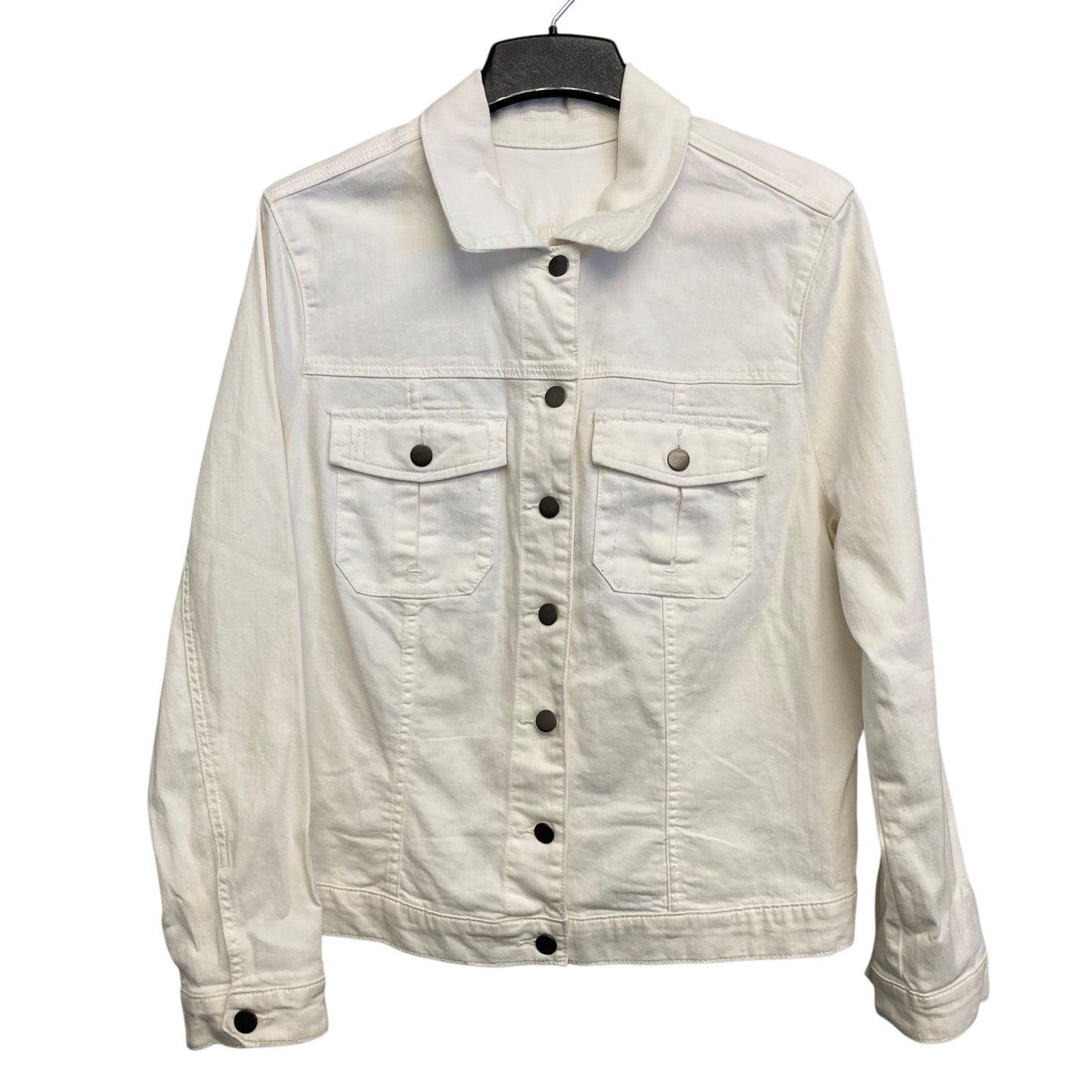 Jacket Denim By Kut In White Denim, Size:1X