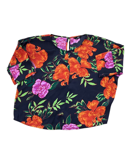 Top 3/4 Sleeve By Express In Floral Print, Size:Sp