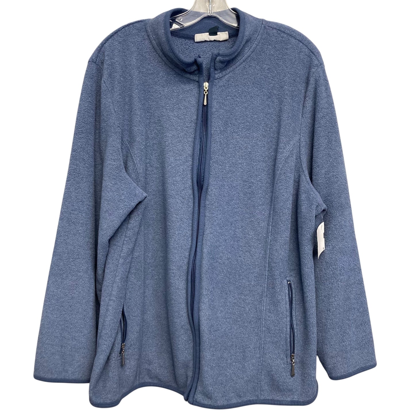 Jacket Fleece By Karen Scott In Blue, Size:2X