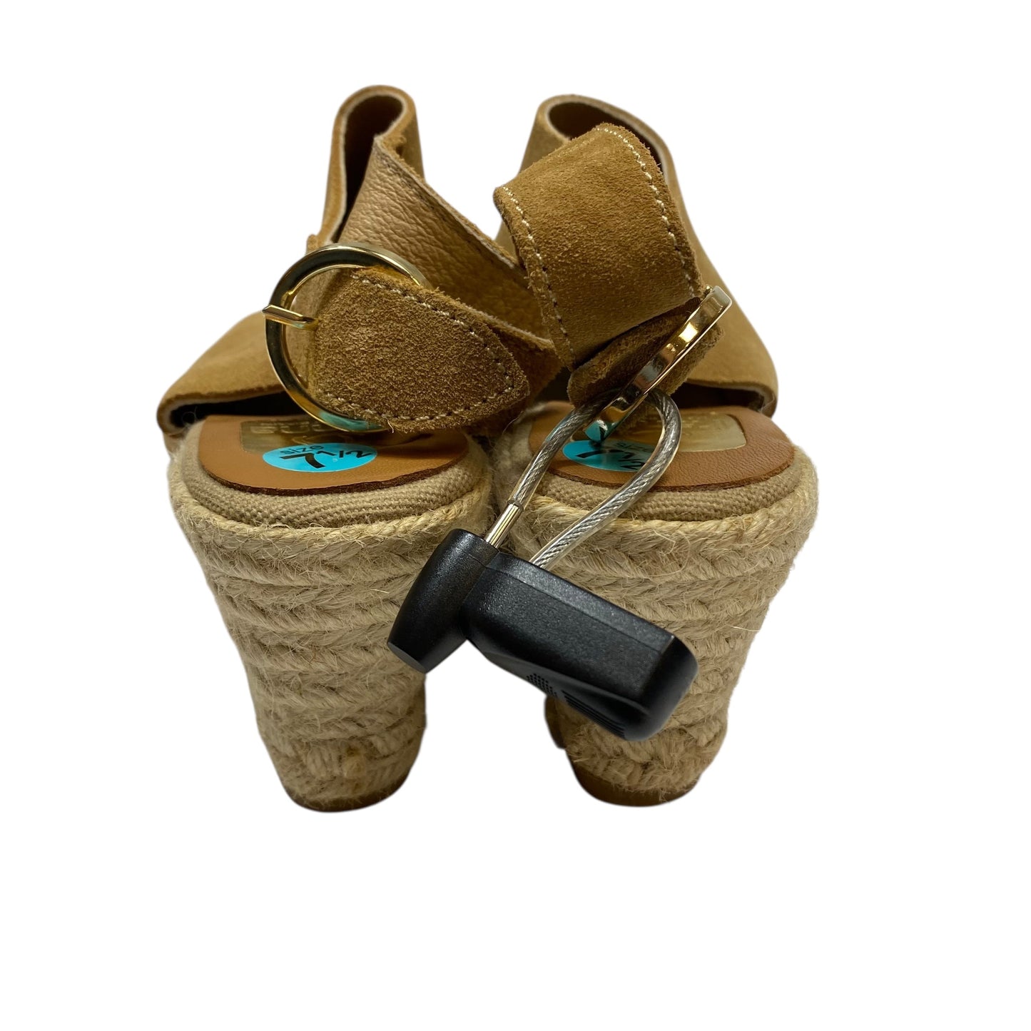 Sandals Heels Wedge By Kanna In Brown, Size:7.5