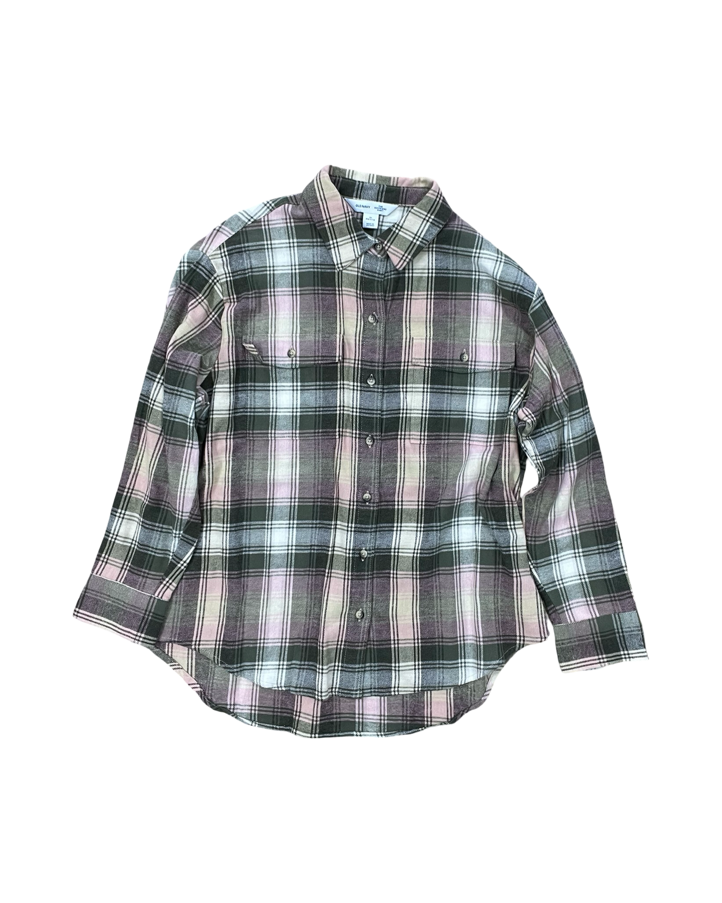 Blouse Ls By Old Navy In Green & Pink, Size:Mp