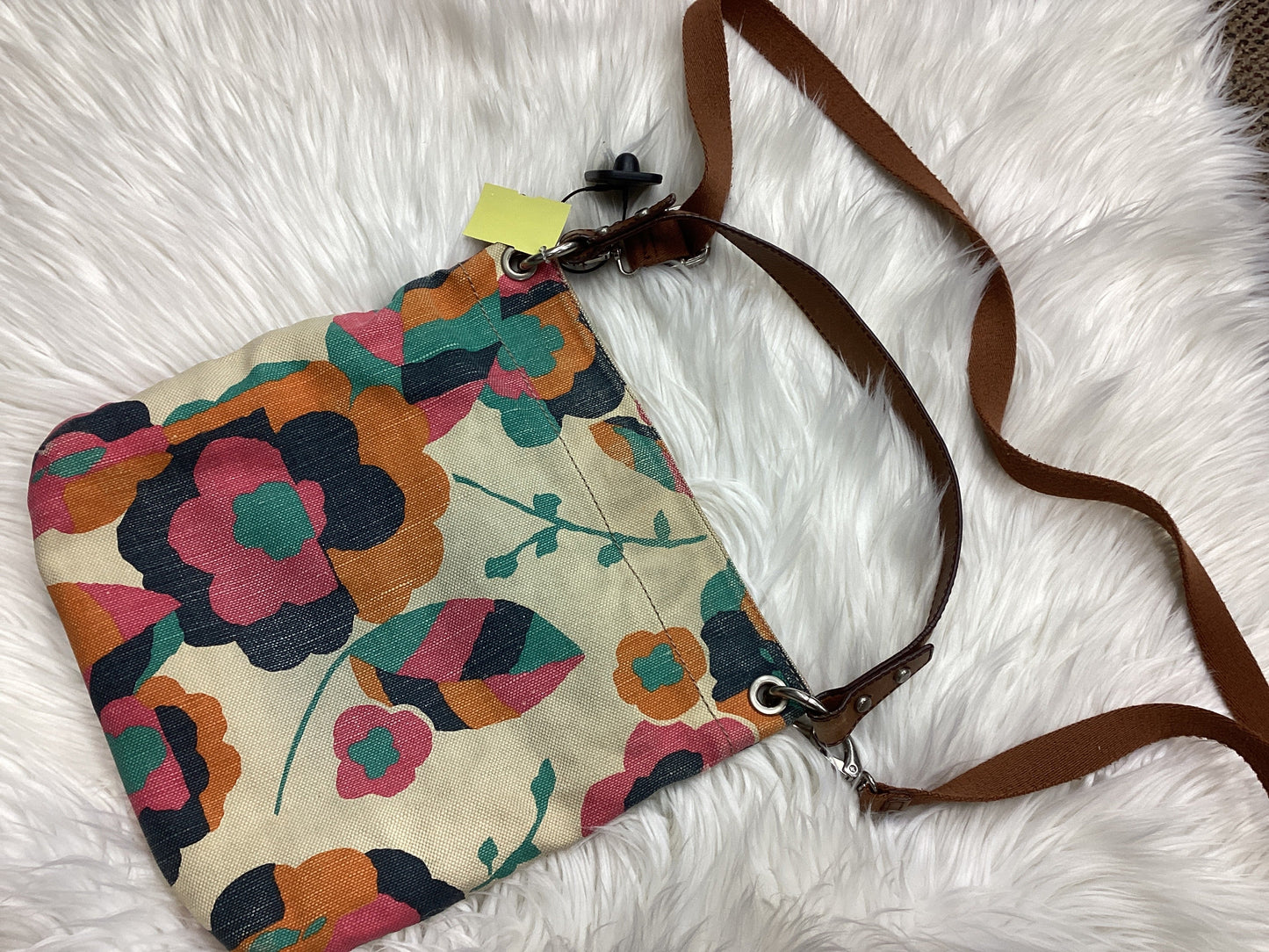 Handbag By Fossil In Cream, Size:Medium