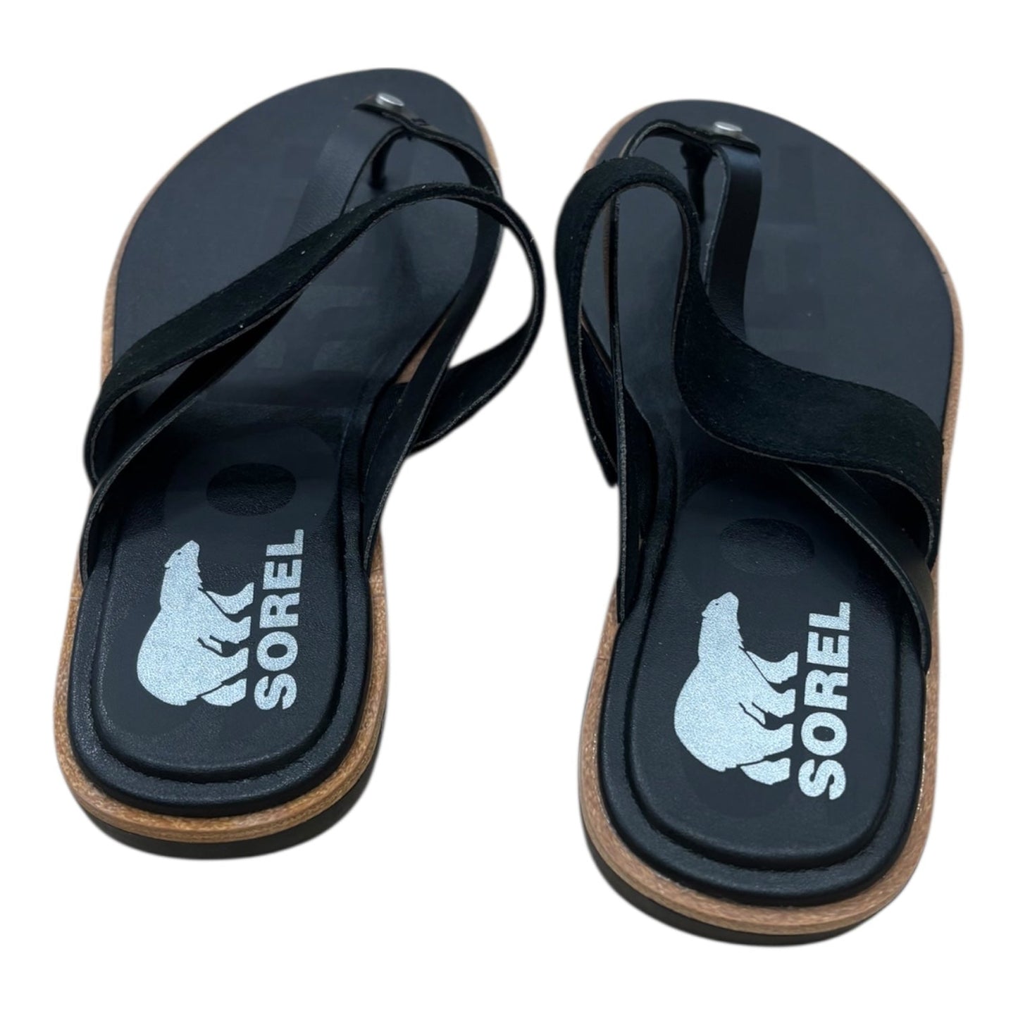 Sandals Flats By Sorel In Black, Size:7.5