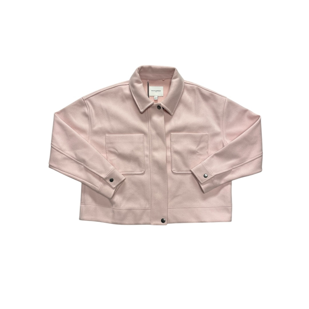 Jacket Shirt By Banana Republic In Pink, Size:M