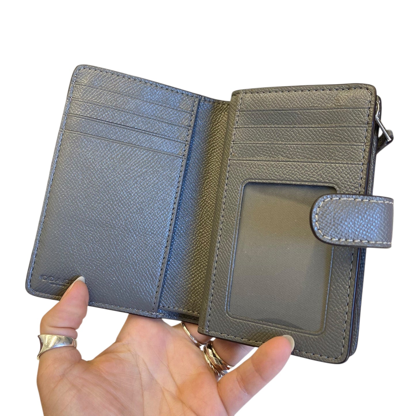 Wallet Designer By Coach In Grey, Size:Small