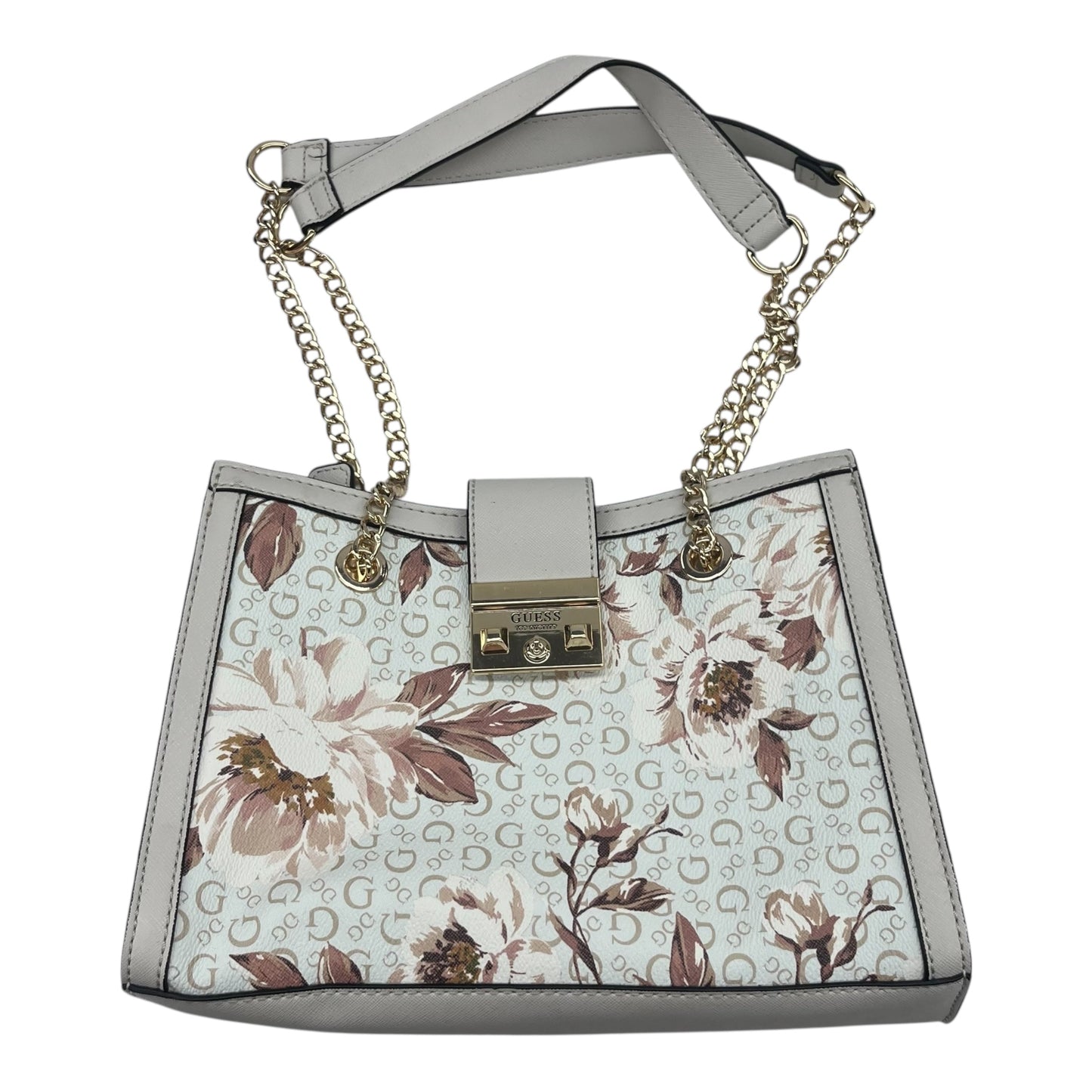 Handbag By Guess In Floral Print, Size:Medium