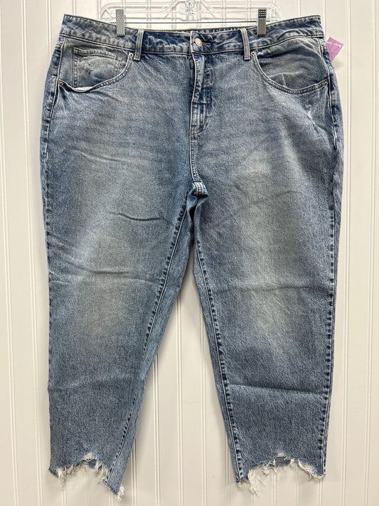 Jeans Straight By Time And Tru In Blue Denim, Size:20