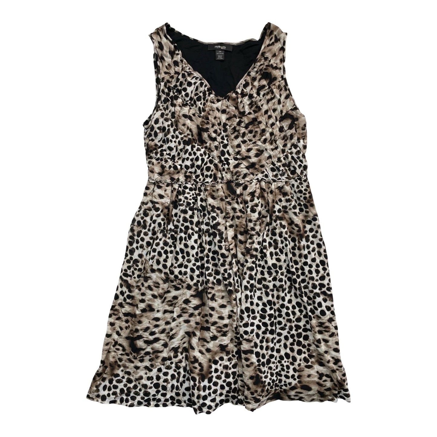 Dress Casual Midi By Style And Co Collection Women In Animal Print, Size:2X