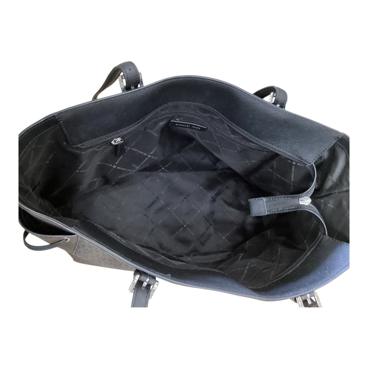 Handbag Designer By Michael Kors In Black & Grey, Size:Large