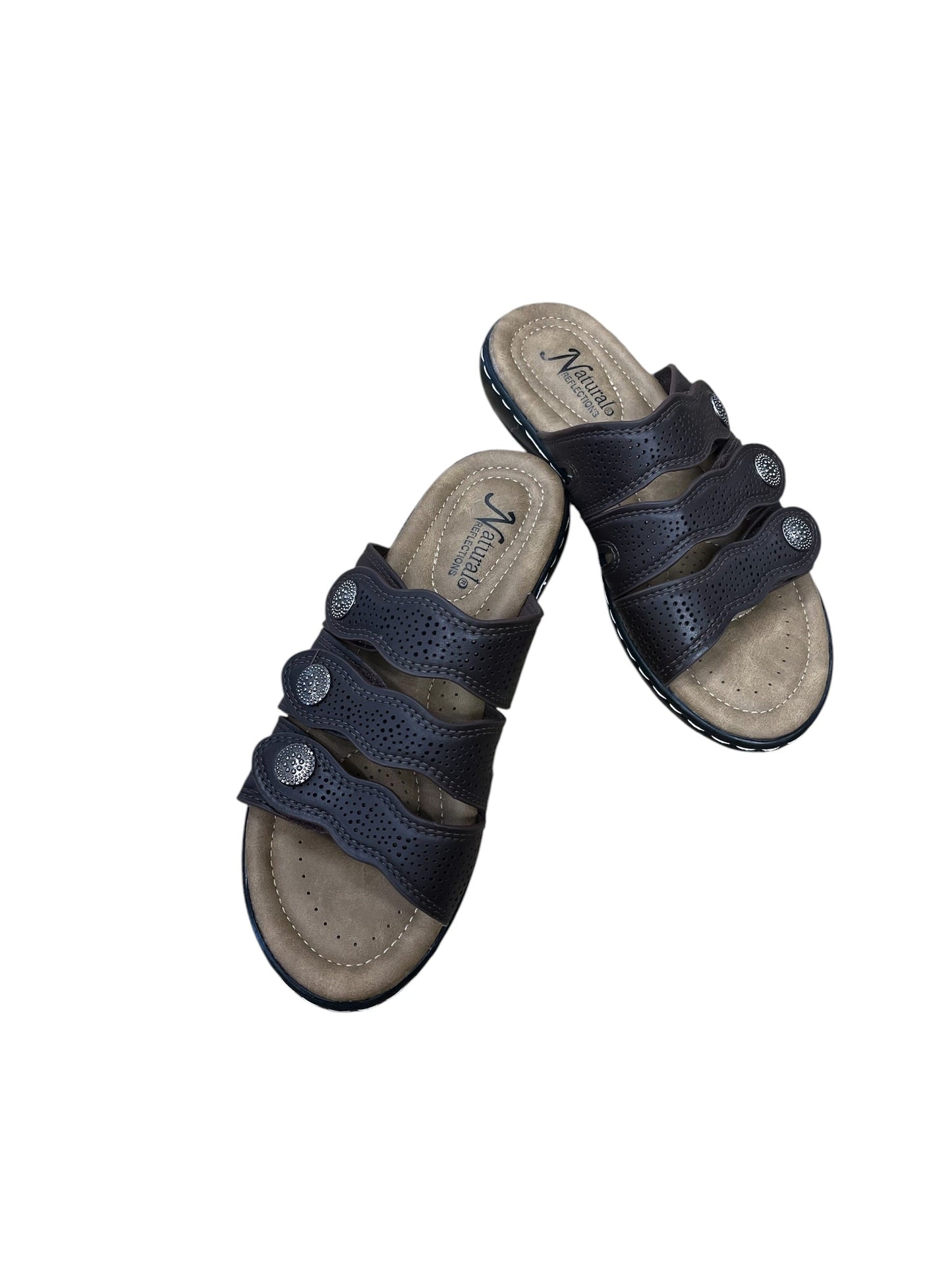 Sandals Flats By Natural Reflections In Brown, Size:7