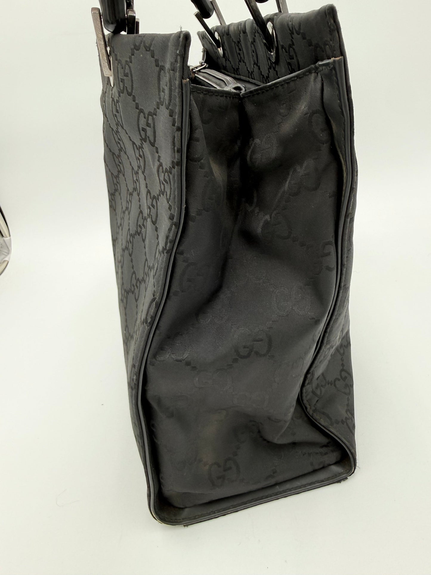 Tote Luxury Designer By Gucci In Black, Size:Medium