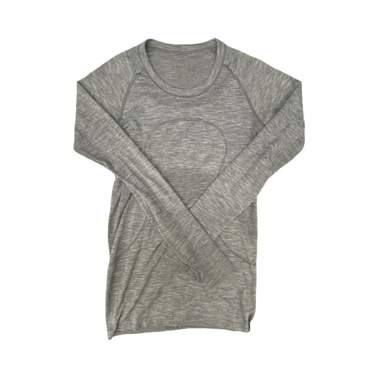 Athletic Top Ls Crewneck By Lululemon In Grey, Size:6