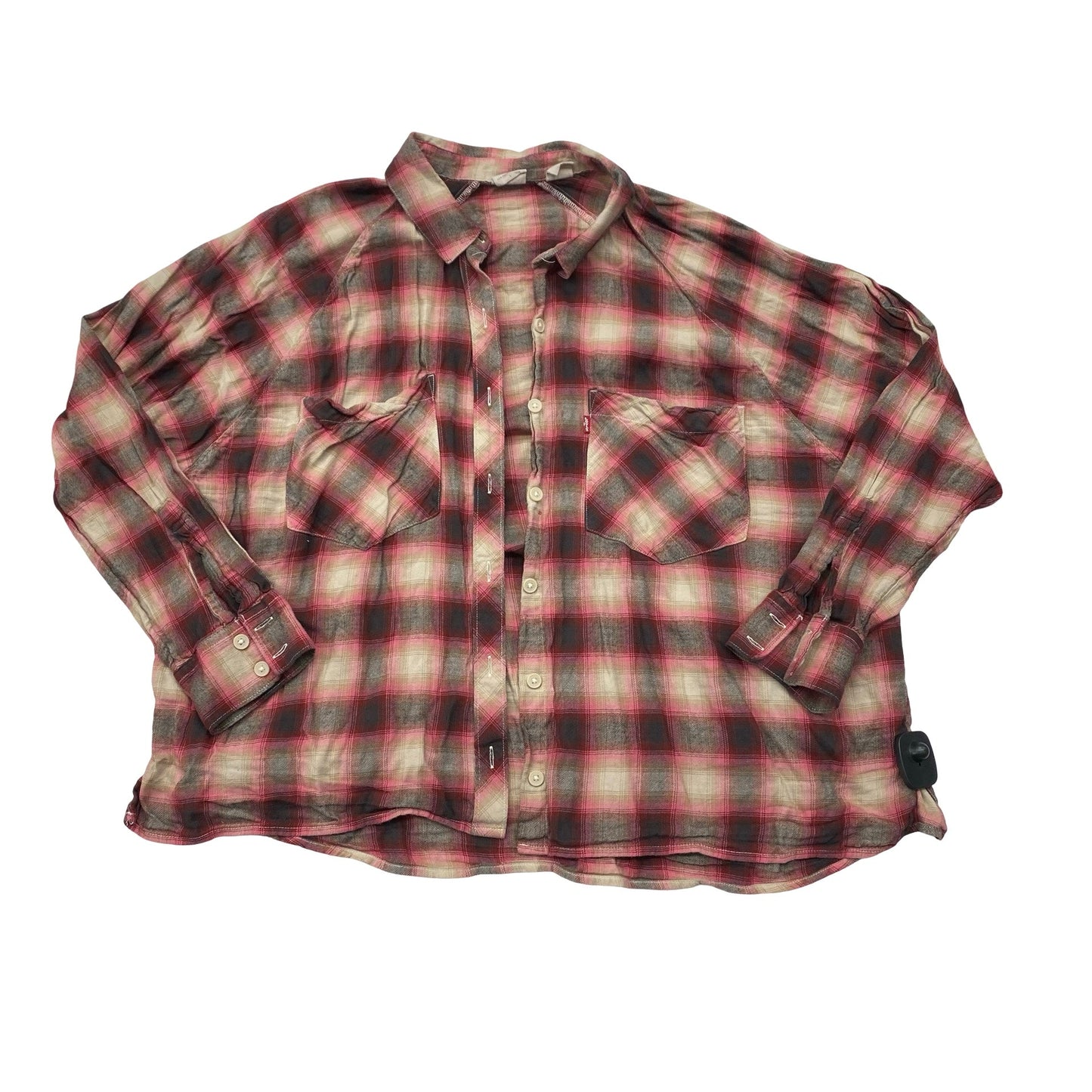 Top Ls By Levis In Plaid Pattern, Size:L