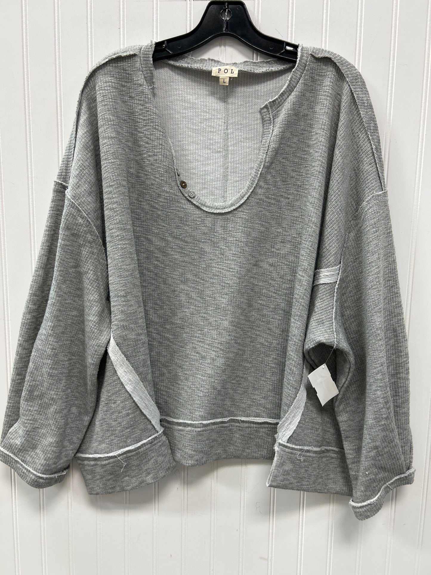 Sweater Cardigan By Pol In White, Size:L