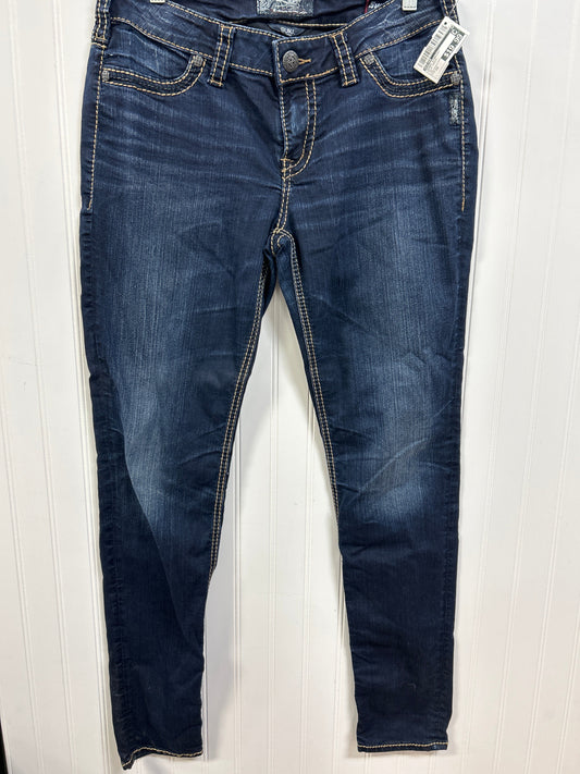 Jeans Straight By Silver In Blue Denim, Size:12