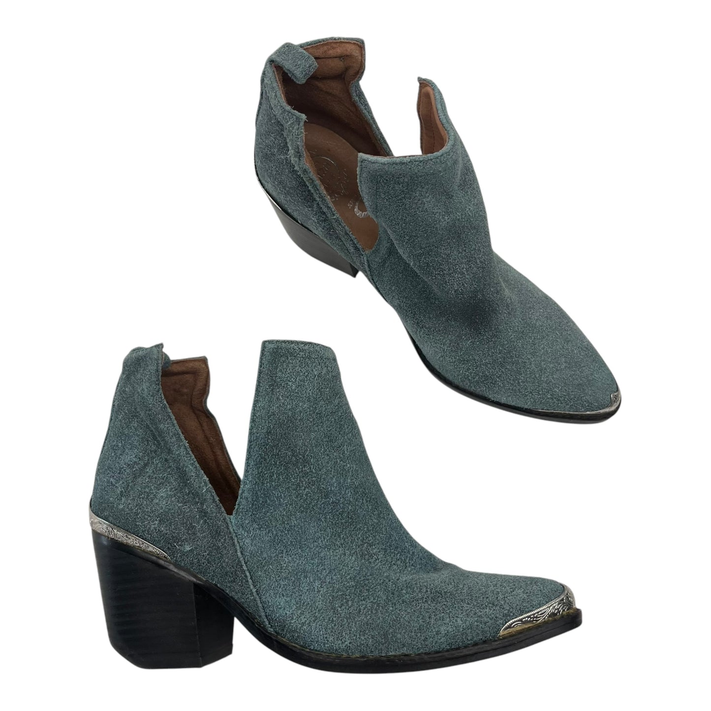 Boots Leather By Jeffery Campbell In Teal, Size:8.5