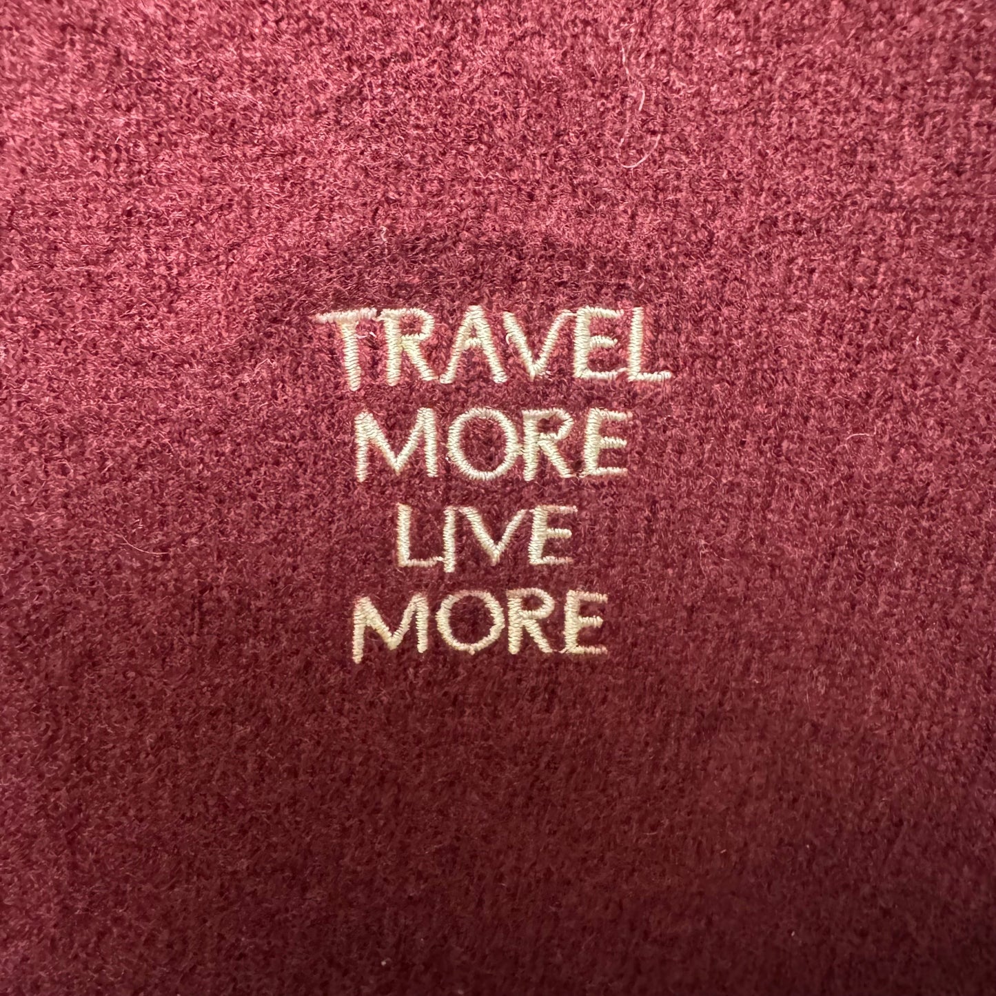 100% Wool Letter Embroidered Cardigan By Goelia In Maroon, Size: 6