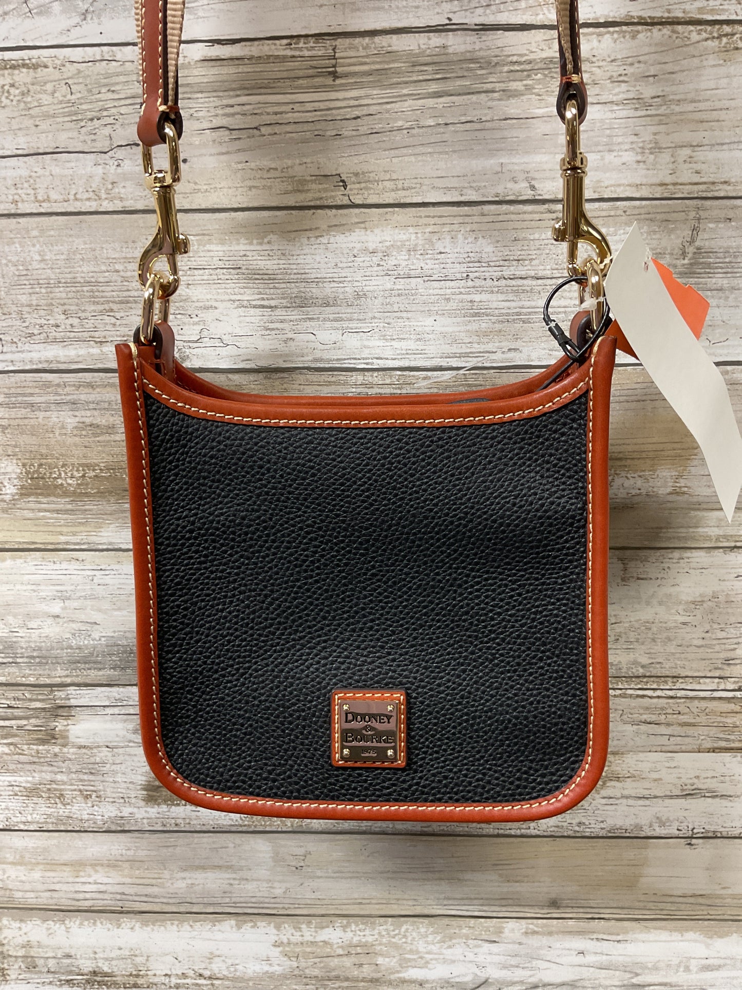 Handbag Designer By Dooney And Bourke In Black & Tan, Size:Small