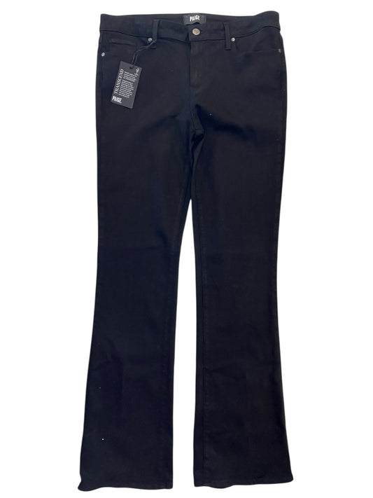 Jeans Straight By Paige In Black Denim, Size:14