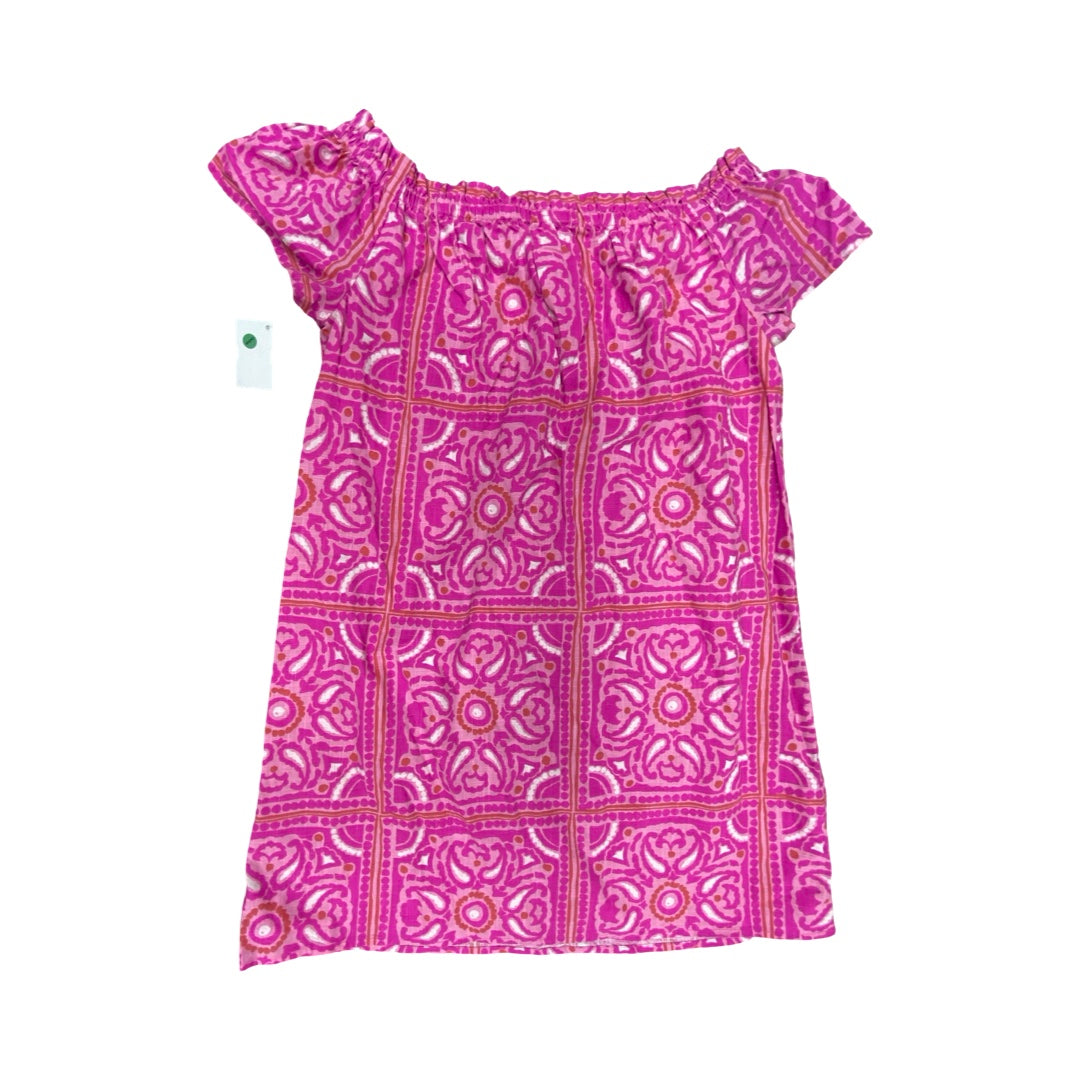 Dress Casual Midi By Vineyard Vines In Pink & White, Size:M