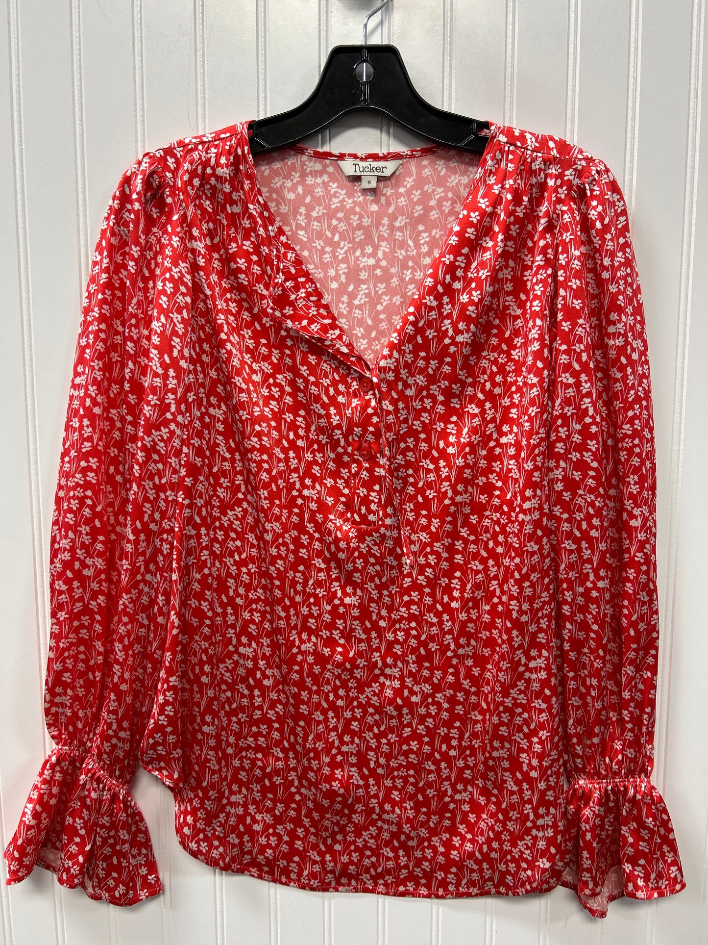 Blouse Ls By Tucker In Red, Size:S