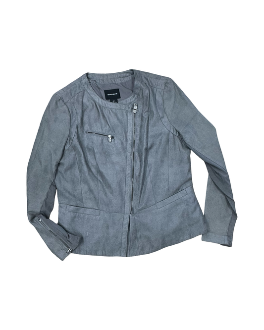 Jacket Moto By Dkny In Grey, Size:L
