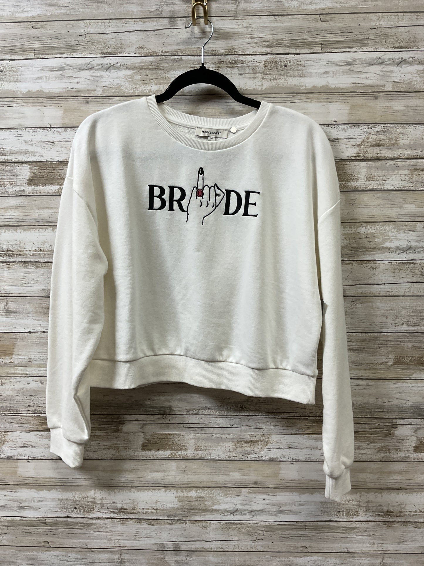 Sweatshirt Crewneck By Francesca’S In Cream, Size:M