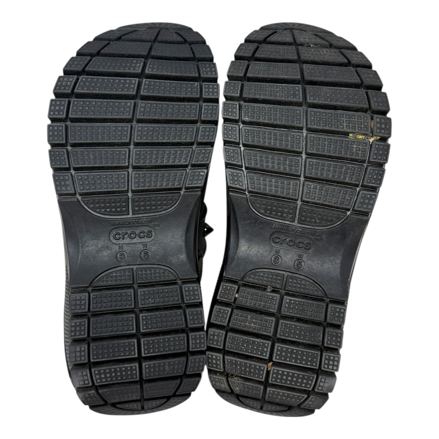 Mega Crush Spike Studded Sandals Heels Platform By Crocs In Black, Size: 5