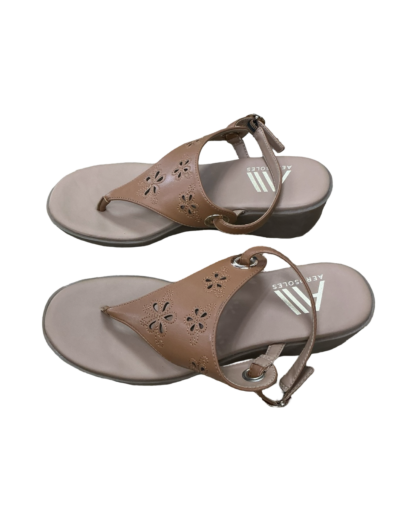 Sandals Heels Wedge By Aerosoles In Tan, Size:7