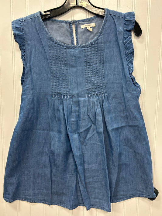 Top Sleeveless By Maurices In Blue, Size:L
