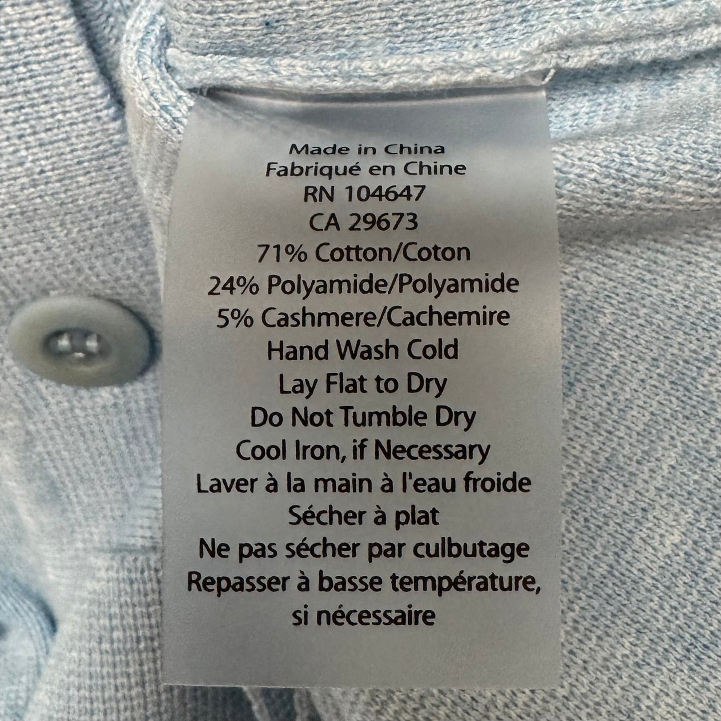 Cotton Blend Sweater Cardigan By Kinross In Blue, Size: XS