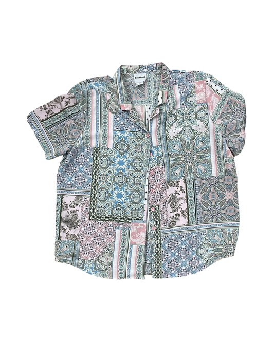 Blouse Ss By Bon Worth In Pink & Purple, Size:L